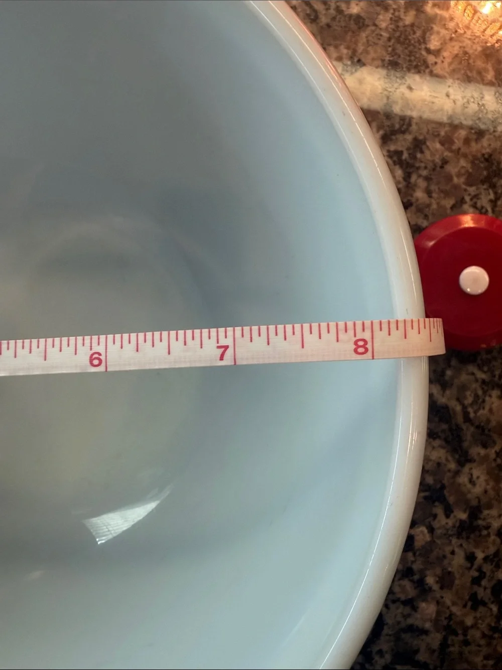 Vintage 2.5 qt Pyrex Brown and White Round Mixing Bowl
